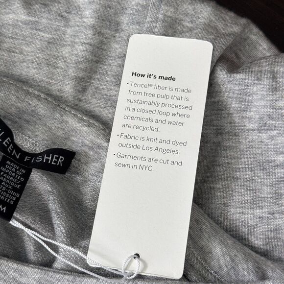 Eileen Fisher Top Womens Medium Tencel Stretch Terry Shirt Lagenlook Pockets NEW - Picture 8 of 12